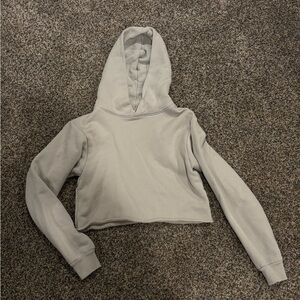 Grey Cropped Hoodie